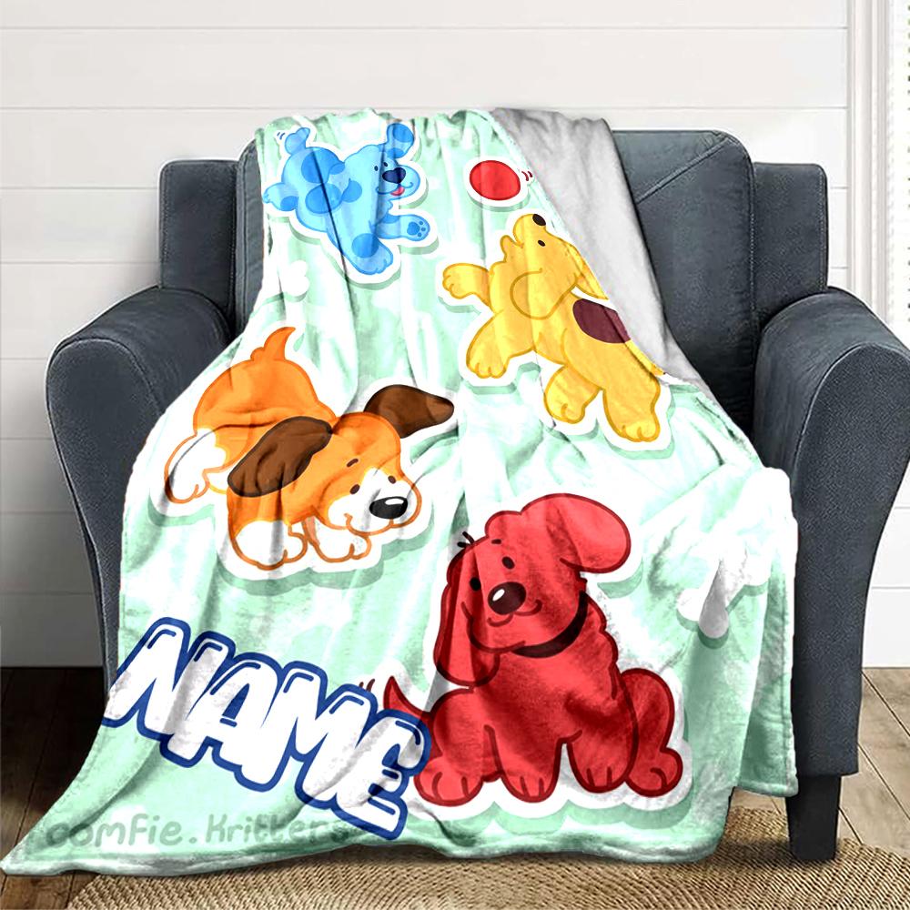 Custom Name Happy Birthday Celebration Party Blanket For Couch Bed Plush Cozy Fuzzy Blanket Super Soft Warm Blankets For Fall And Winter 0916259