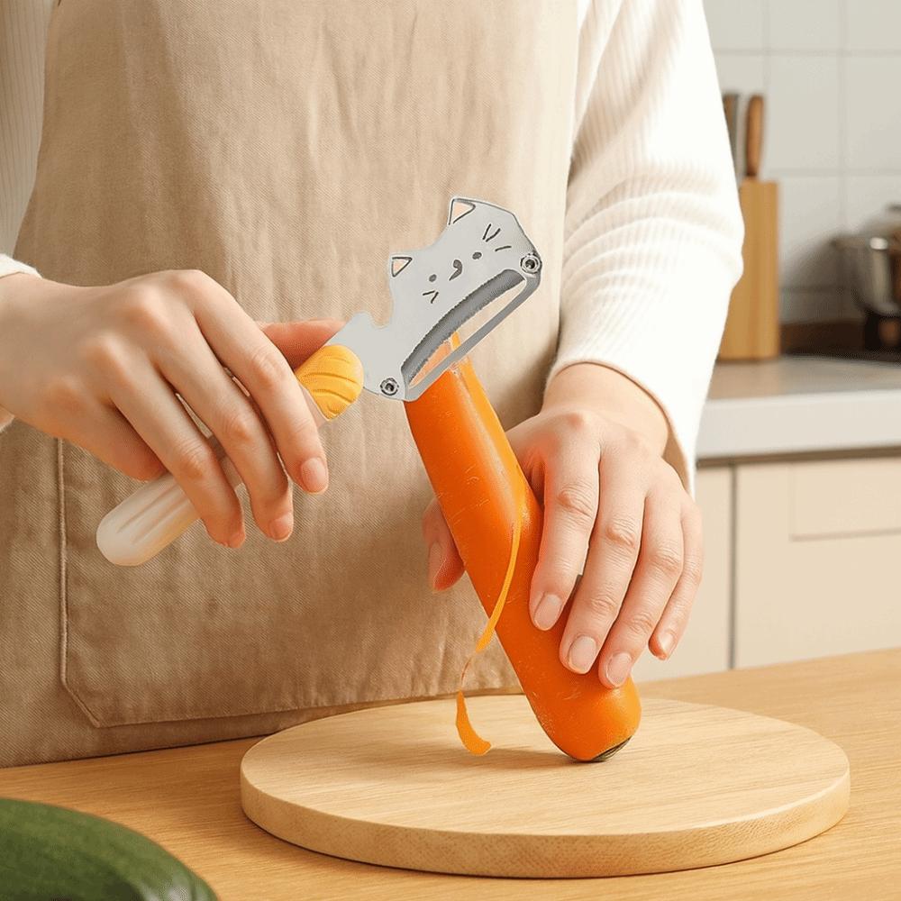 PP Non-Slip Handle Stainless Steel Peeler Cartoon Bottle Opener Vegetable Peeler  Home Cooking