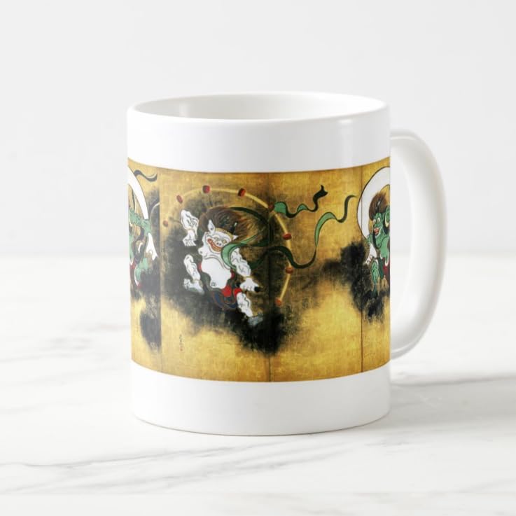 Ogata God and Thunder Mug Photo Mug Masterpiece 330ml Korin's "Wind God" 2 (Japanese Series) (D 2-sided), Capacity