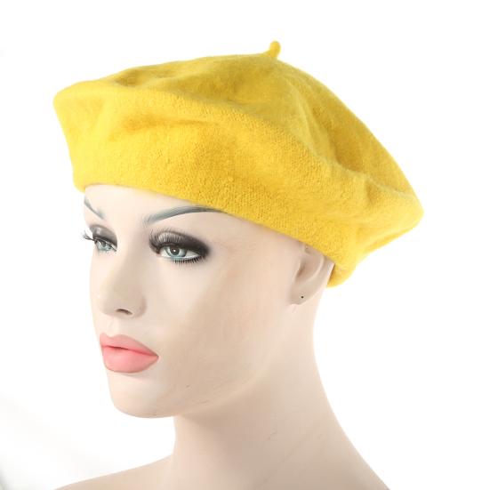 Женский однотонный теплый зимний берет для девочек, шапка-бини французского художника, лыжная шапка