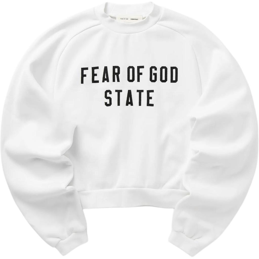 Fear of God Essentials Флисовая толстовка с регланом, рифленым воротником-стойкой, логотипом-буквой, однотонная, свободная, с длинным рукавом, женская толстовка 192SP257834FW