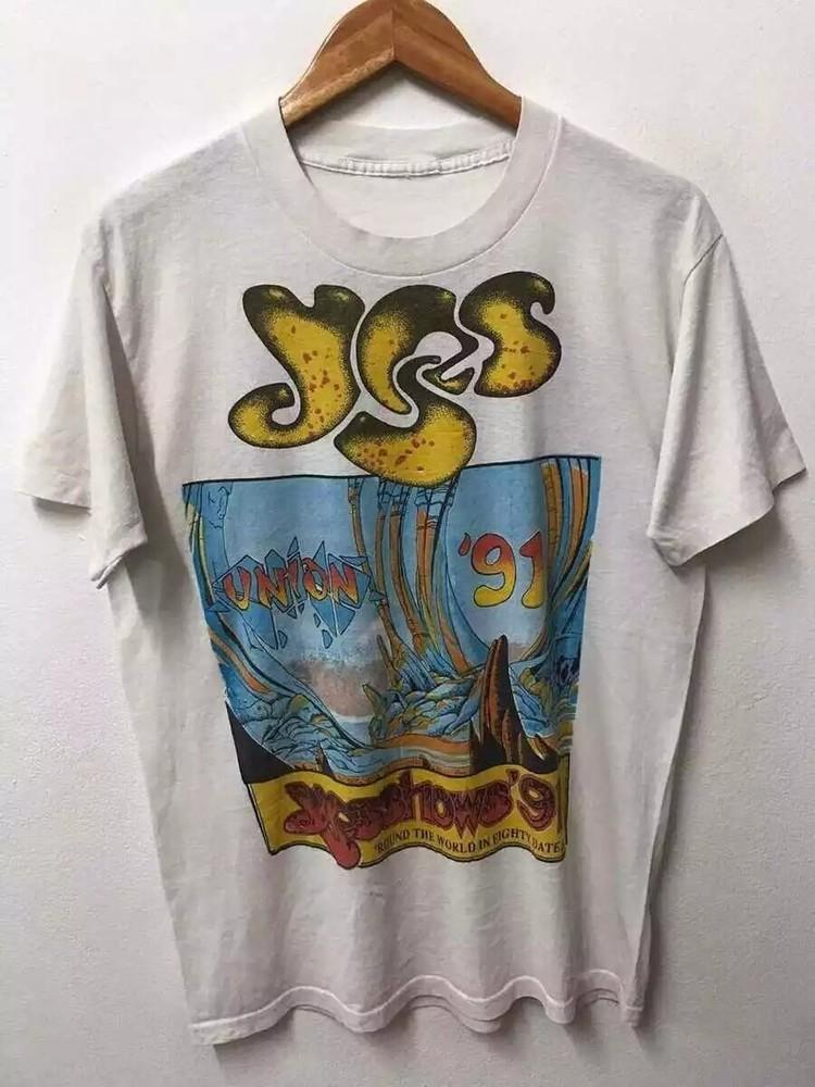 Yes Band Shirt, Yes Band Cotton White Unisex T-shirt Reprint S-5XL Men Women Unisex T-Shirt