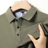 Men's Long Sleeve Turn-Down Collar Polo with Casual Embroidery