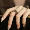 Niche Retro Retro Heavy Duty Round Bead Bean Bean Tassel Lace Hollow Ring Do Old Design Antique Wind Open Index Finger Ring Rings Party Jewelry