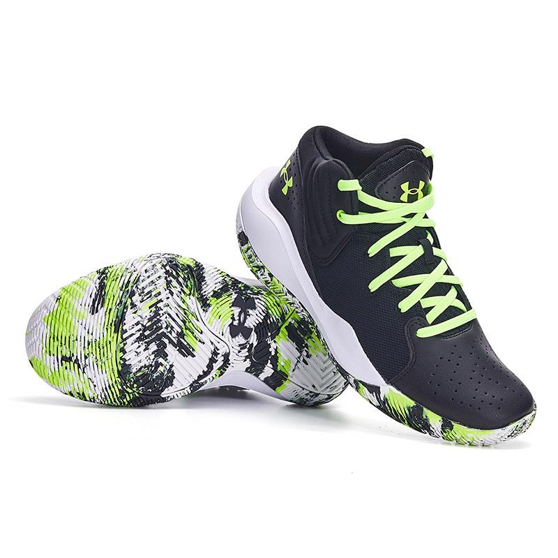 Under Armour Jet 21 GS Black Lime Kids Sneakers White 3024794-009