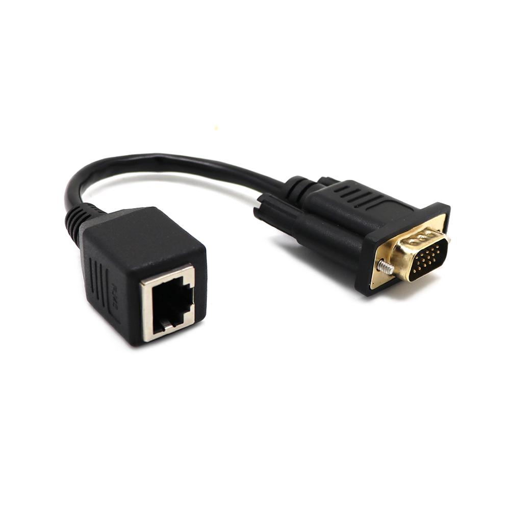 Мужской/Женский к Женскому Plug and Play VGA-удлинитель VGA к порту Ethernet RJ45 Сетевой кабель-адаптер