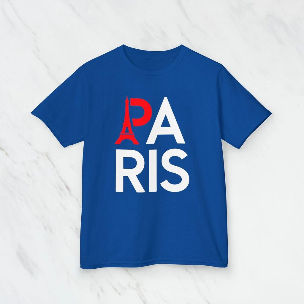 Classic Paris Eiffel Tower Typography Kids T-Shirt – Everyday Comfort Wear