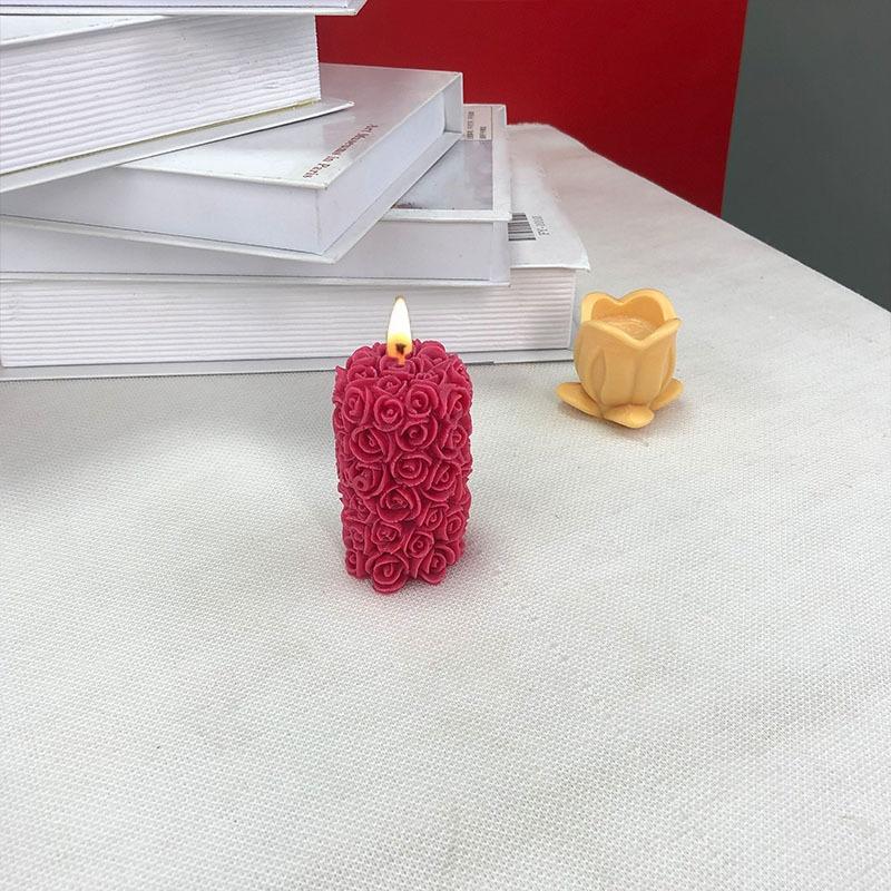 3D форма для свечи в виде розы, сделай сам, ручная работа, форма для гипсовой штукатурки, форма цилиндра, силиконовое мыло, ароматерапия, восковые ароматические формы