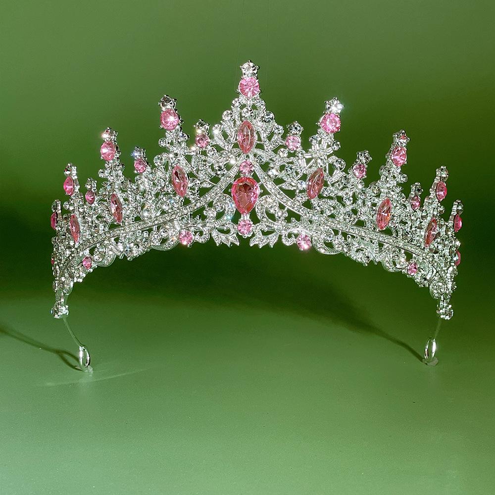 Bride Crown Wedding Dress Party Crown Birthday Performance Carnival Crystal Hair Accessory