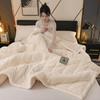Super Soft Warm Blanket Thermal Three-Layer Weighted Velvet Solid Color Bedspread Fleece Throw Blanket Adult Bed Cover Winter