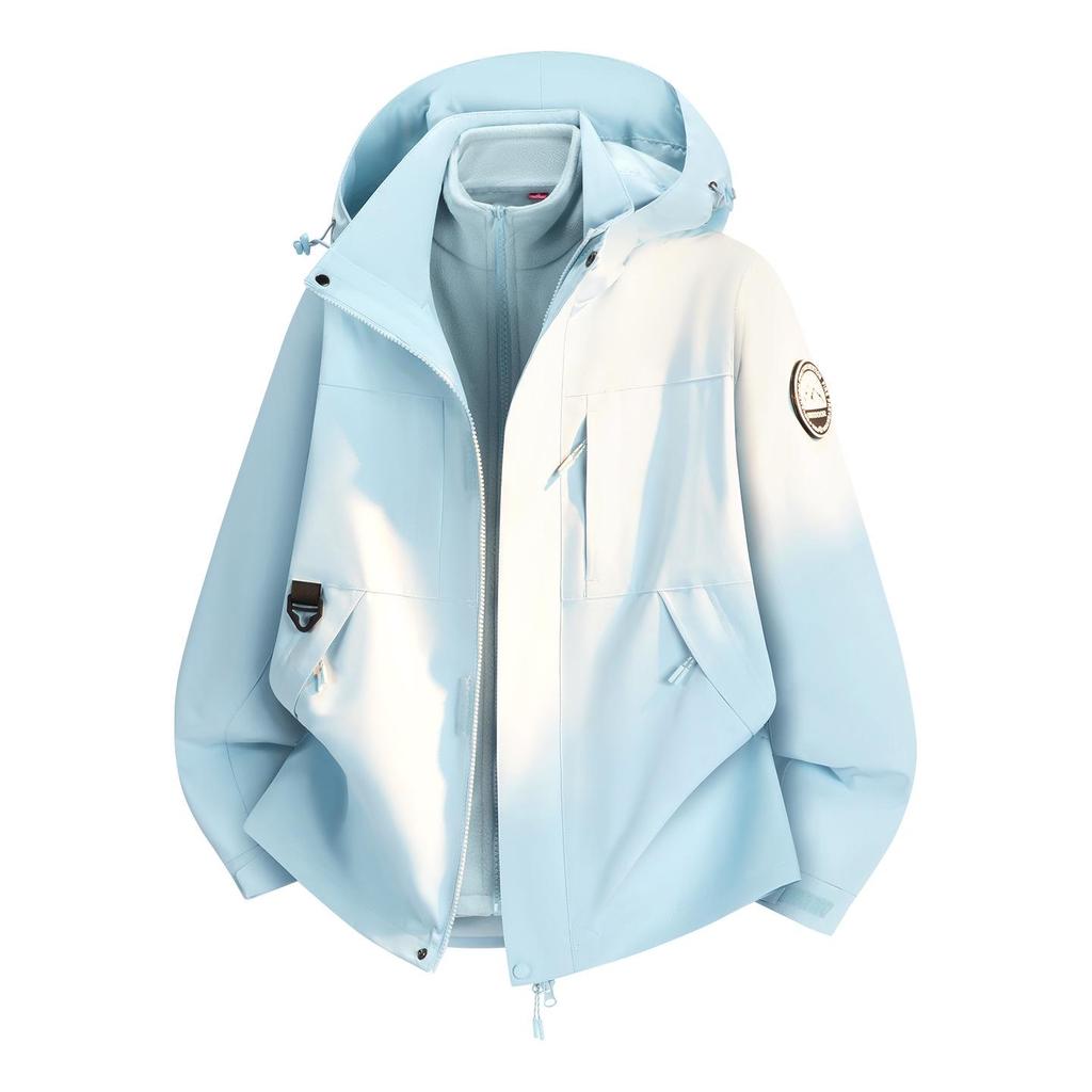 Couple's Dopamine Color 3-in-1 Windproof Waterproof Jacket for Outdoor Activities