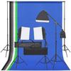 VidaXL Photo Studio Kit with Lighting and Backdrop Photography Light Background System Kit 3094698
