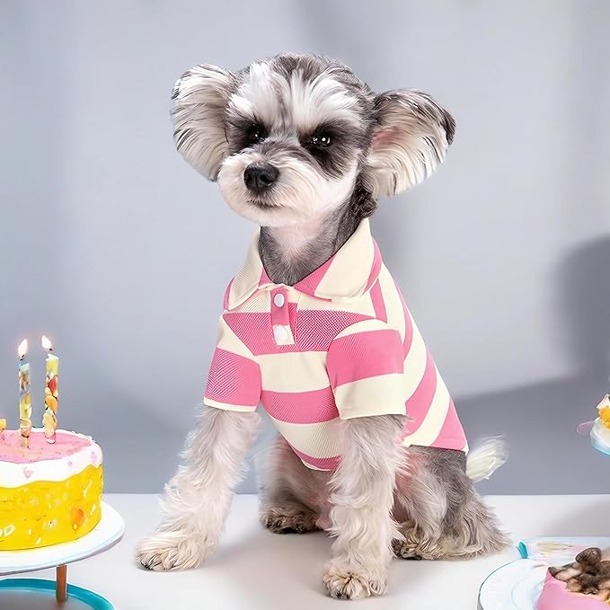 Полосатая рубашка для собак, дышащие рубашки поло, летняя одежда для собак маленьких и средних пород, кошек, девочек, мальчиков, щенков, чихуахуа, йорков, одежда для домашних животных