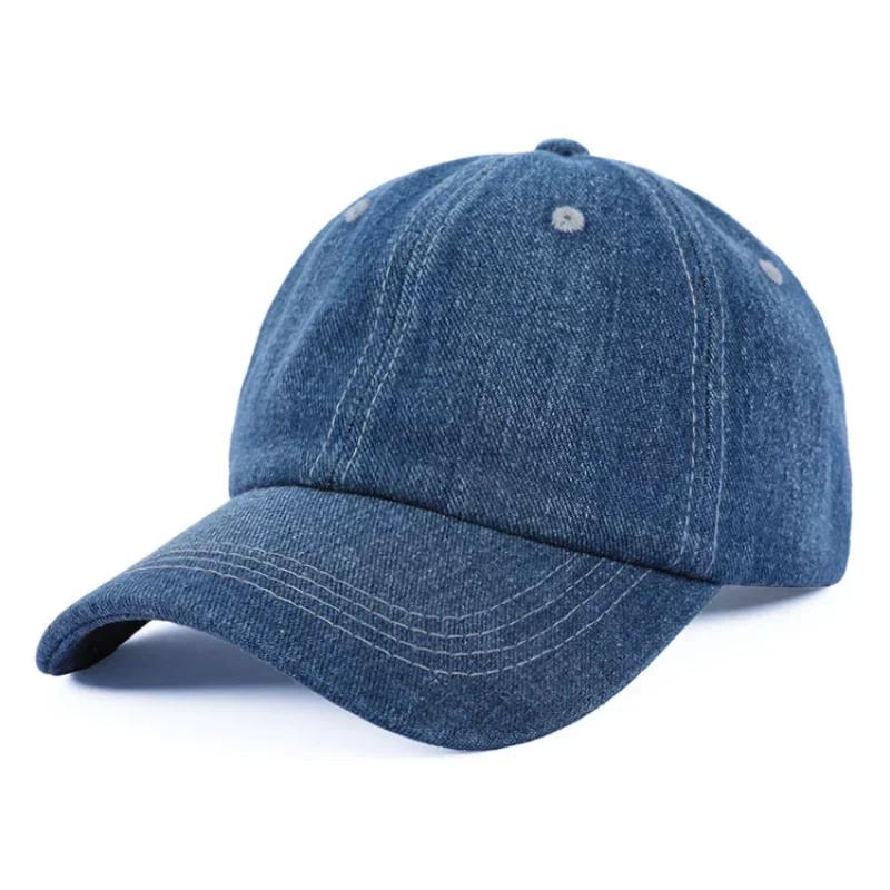 Unisex Denim Baseball Cap Blank Washed Jean Hat Casquette Adjustable Snapback Hats Caps For Men And Women Sun Caps