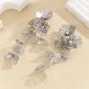Exaggerated Big Flower Long Tassel Earrings Temperament Stud Earrings Women Earrings  Party