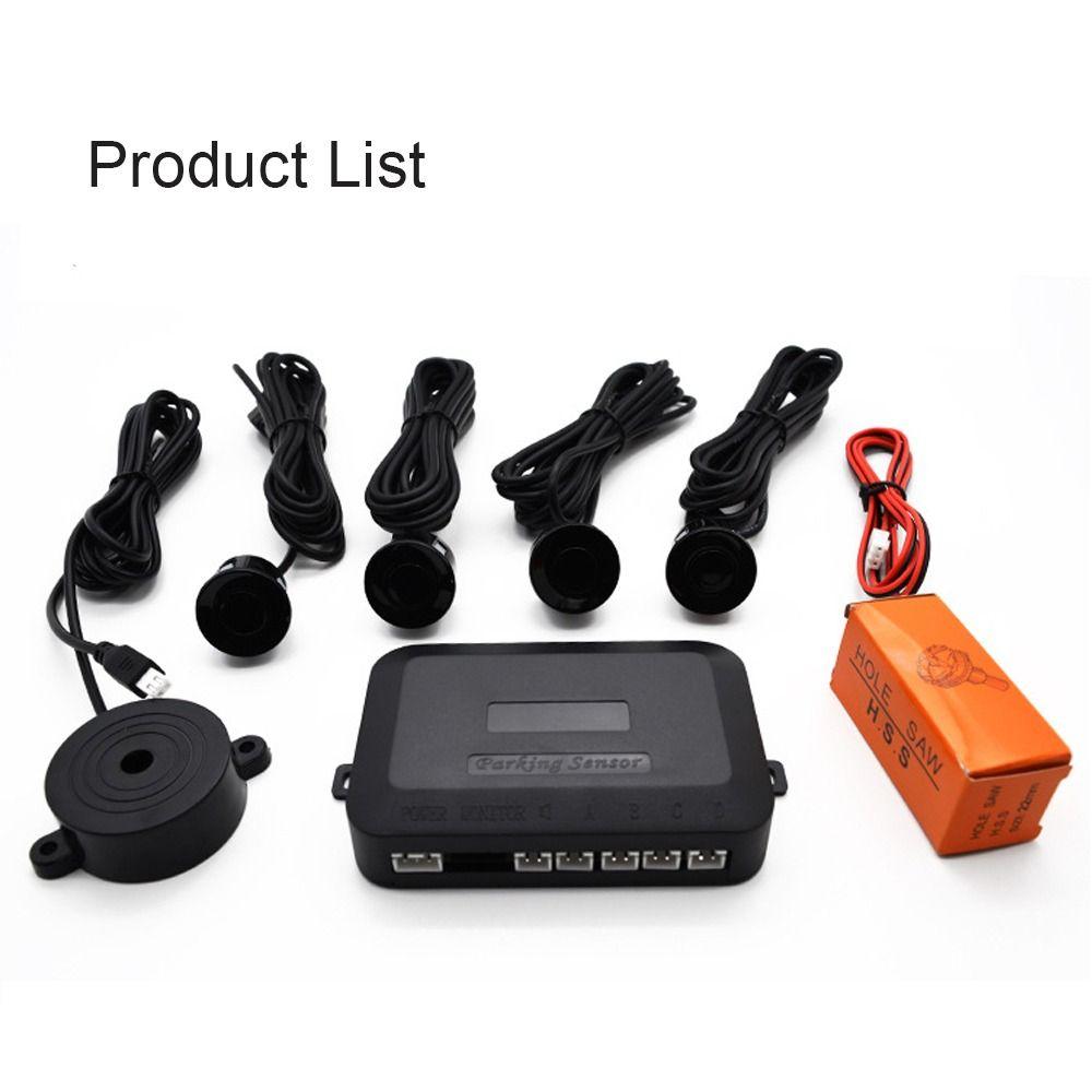 С 4 датчиками заднего хода, звуковым датчиком 12 В, система датчиков индикатора, универсальный комплект датчиков парковки для автомобиля