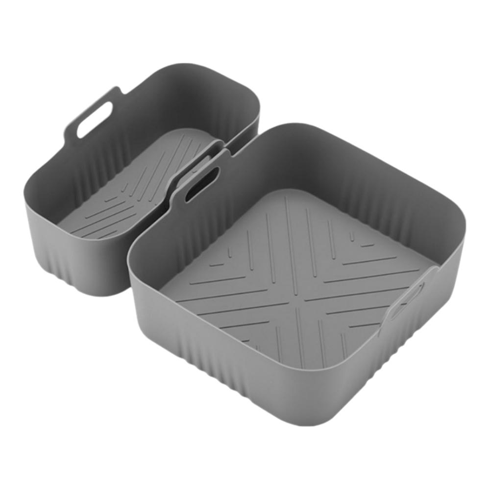 Reusable Dual Basket Baking Tray 6L/3L Air Fryer Silicone Pot Air Fryer Basket Splash Guard Tool
