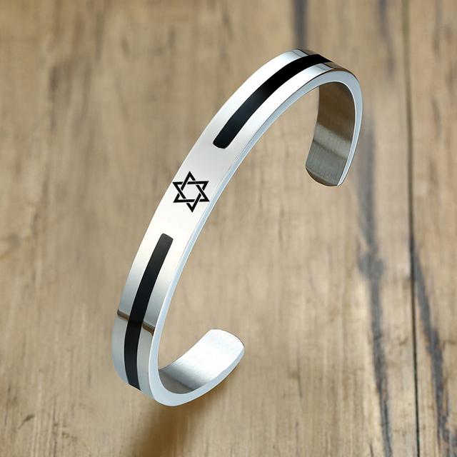 8 мм простые мужские браслеты со звездой Давида на заказ Дракон Скорпион Нержавеющая сталь эмалированные браслеты-манжеты ювелирные изделия для папы бойфренда подарок