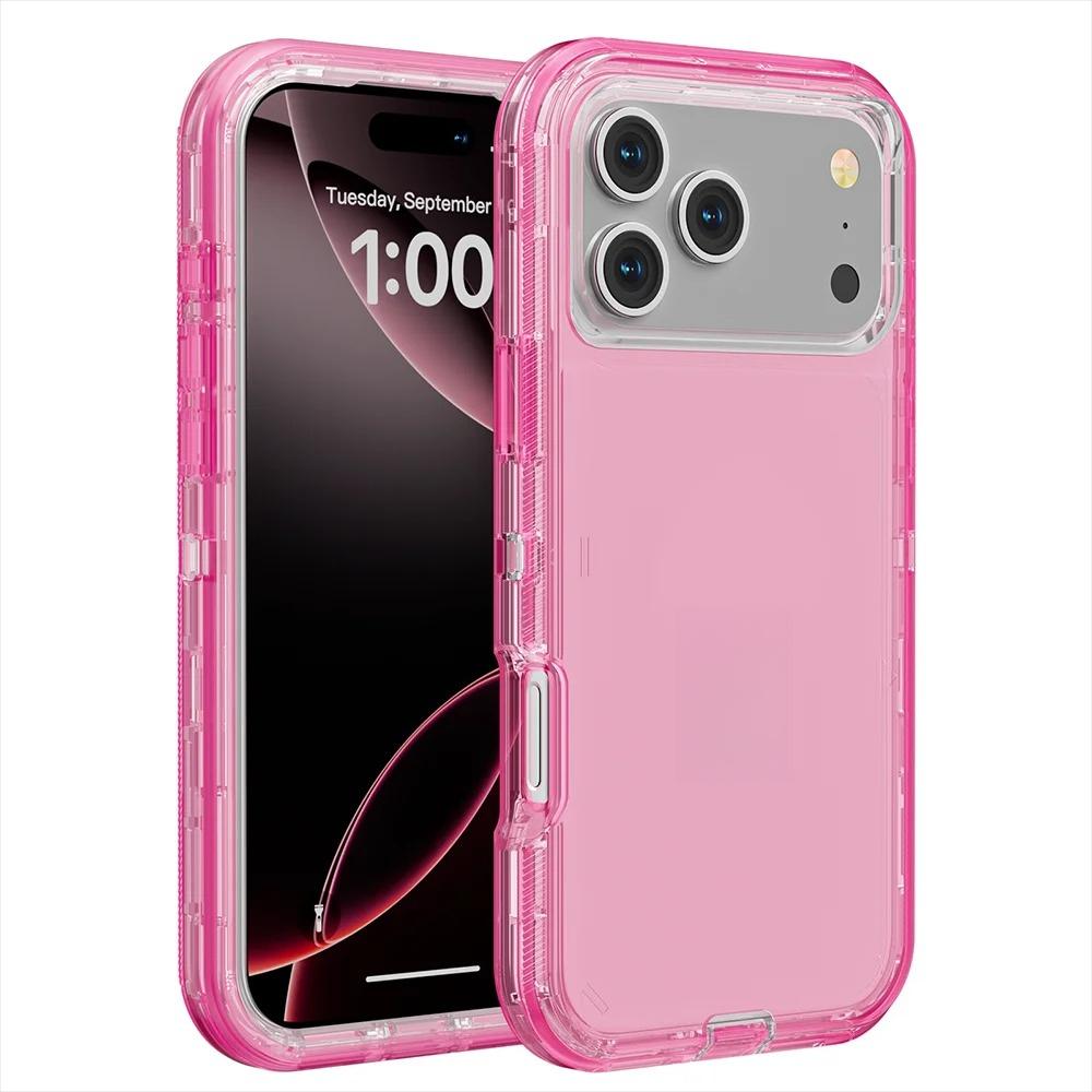 Heavy Military Armor Clear PC+TPU Case For IPhone 17 Pro Max Air 16E 15 14 13 12 11 Plus OTT-Box Enhanced Anti-Drop Rugged Cover
