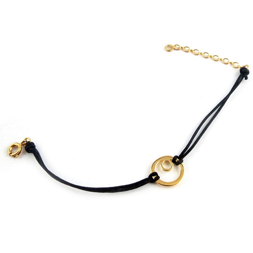 Les Trésors De Lily [K9638] - Gold-plated Bracelet 'Choréographie' Black