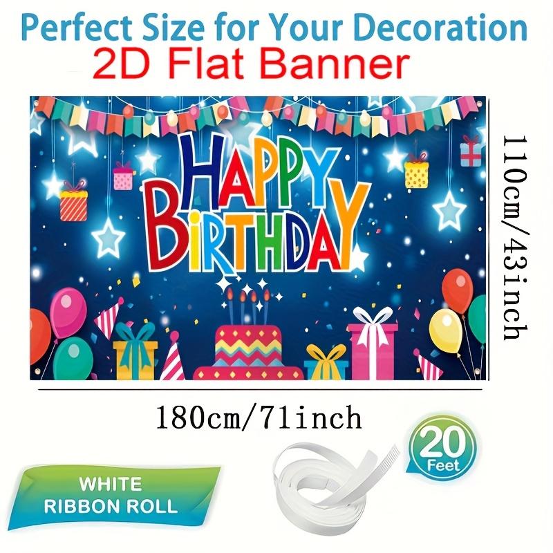 2D flat banner, 1 piece, birthday happy background decoration bannerXY