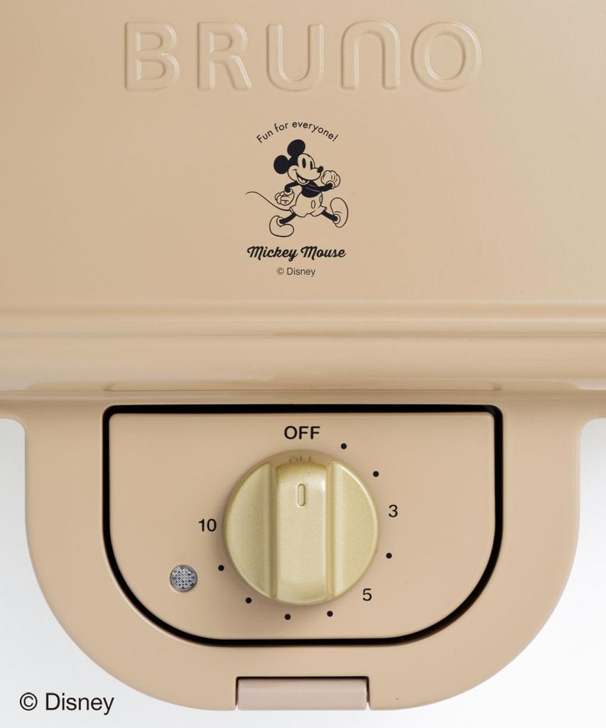 BRUNO DISNEY Disney Hot Sand Maker Double Electric Ear Burning Present Gift Ningyoyaki Cute Mickey Beige BOE136-BE