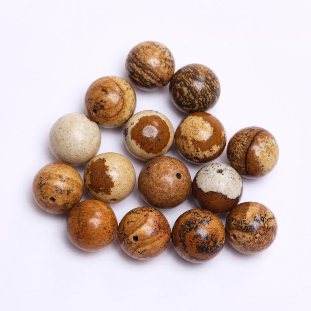 40-15 шт. 4-12 мм изображение яшмы натуральный круглый камень бусины DIY ожерелья аксессуары для изготовления ювелирных изделий