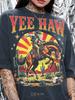 Yee Haw Retro Western Cowboy Comfort Colors® Tshirt, Vintage Rodeo Graphic Faded Tees, Y2K Country Streetwear Desert Gift,