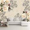 European Style 3d Flowers Wallpaper Living Room Tv Sofa Background Wall Mural Modern Marble Wallpapers Home Decor