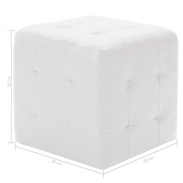 VidaXL Poufs 2 Pcs White 30 X 30 X 30 Cm Faux Leather