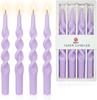 White Spiral Candlesticks Unscented -Set of 4 Twisted Candle Tapers for Holiday Wedding Party Home Dinner Decoration Party