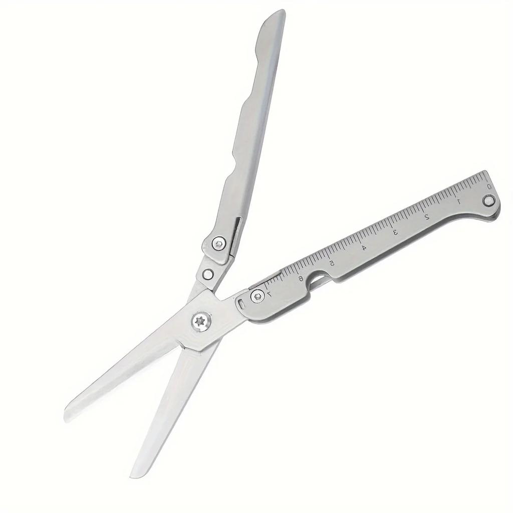 Portable Foldable Stainless Steel Multi-Functional Outdoor Scissors - Compact Camping Hunting Fishing Tool, Durable Versatile