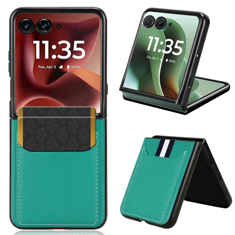 Чехол с текстурой из ПУ-кожи для Motorola Razr 60 Ultra Moto Razr Ultra 2026 Чехол-книжка Слот для карт Задняя крышка Coque Fundas Capa