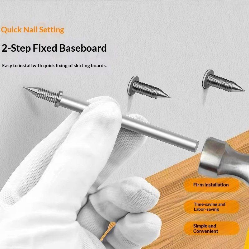 51-510pcs Double-Headed Wall Nails Thread Invisible Safety Screw for Skirting Boards Cement Metal Nails Wood No Trace Fixator