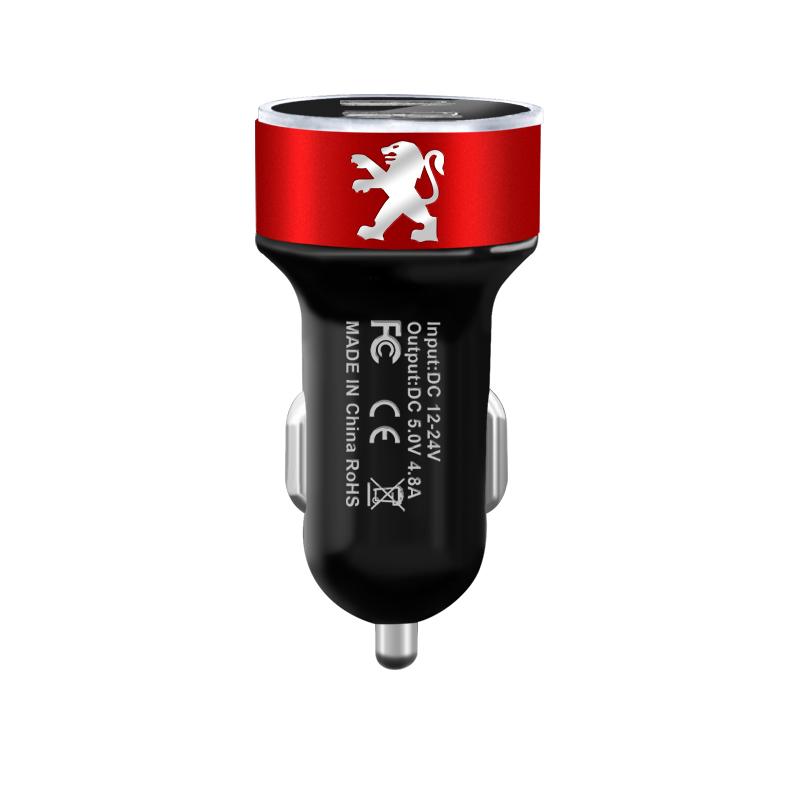 Автомобильное зарядное устройство 2 USB-порта Быстрая зарядка Цифровой дисплей Автоаксессуары Для Peugeot 308 408 508 RCZ 208 3008 2008 206 207 406 407 408 206 207 208 307
