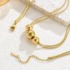 European and American 3pcs Ball Beads Pendant For Women Fashion Temperament Stainless Steel Snake Layered Chain Jewelry Gift
