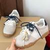 Версия из коровьей кожи новый цвет~ 5 см увеличение внутренней высоты полумесяц толстая подошва шнурки мандаринки спортивная и повседневная обувь женская немецкая тренировочная ш
