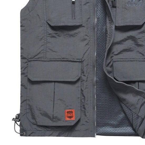 Летний рыболовный жилет с несколькими карманами, однотонный сетчатый дышащий быстросохнущий жилет для улицы