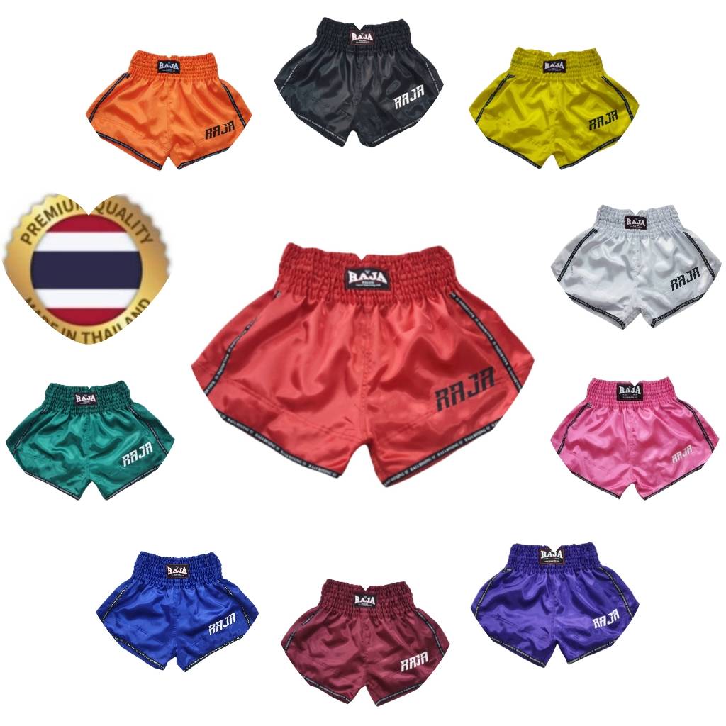 Raja Muay Thai MMA Kickboxing шорты ретро винтажные штаны принт 3D атлас эластичный пояс бой боевые искусства тренировки быстросохнущие