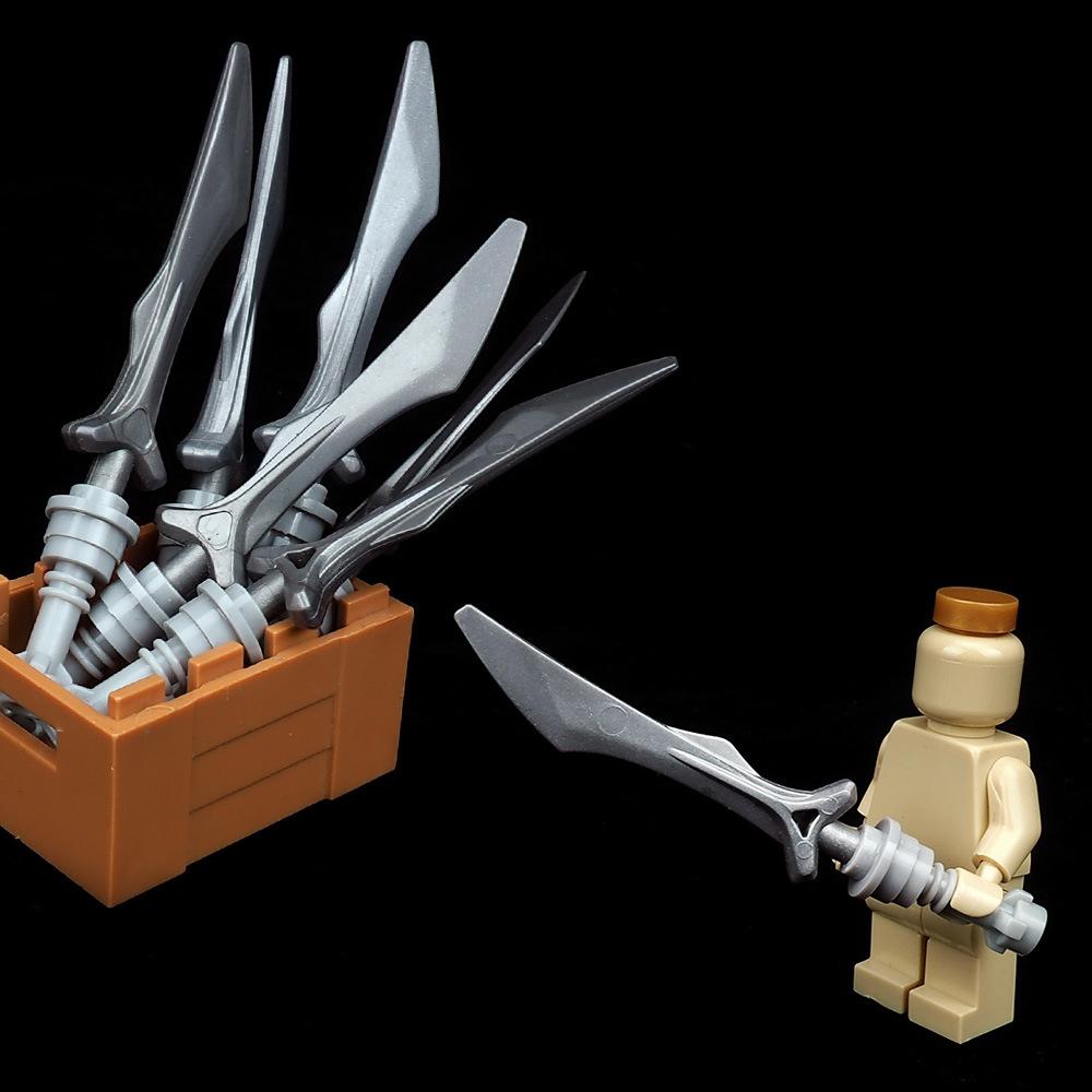 Воин Серебряный Нож Конструктор Оружие Сборка Миниатюрная Мастер-Модель Военные Аксессуары Оборудование Игрушка