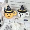 Weird Ghost Ceramic Mug with Lid for Girls' Birthday Gift, Girlfriend's Souvenir, Water Cup Gift Box