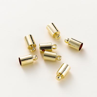 20 шт./Лот 14K позолоченные наконечники-зажимы, колпачки для кожаного шнура, бусины-колпачки для DIY изготовления ожерелий, фурнитура