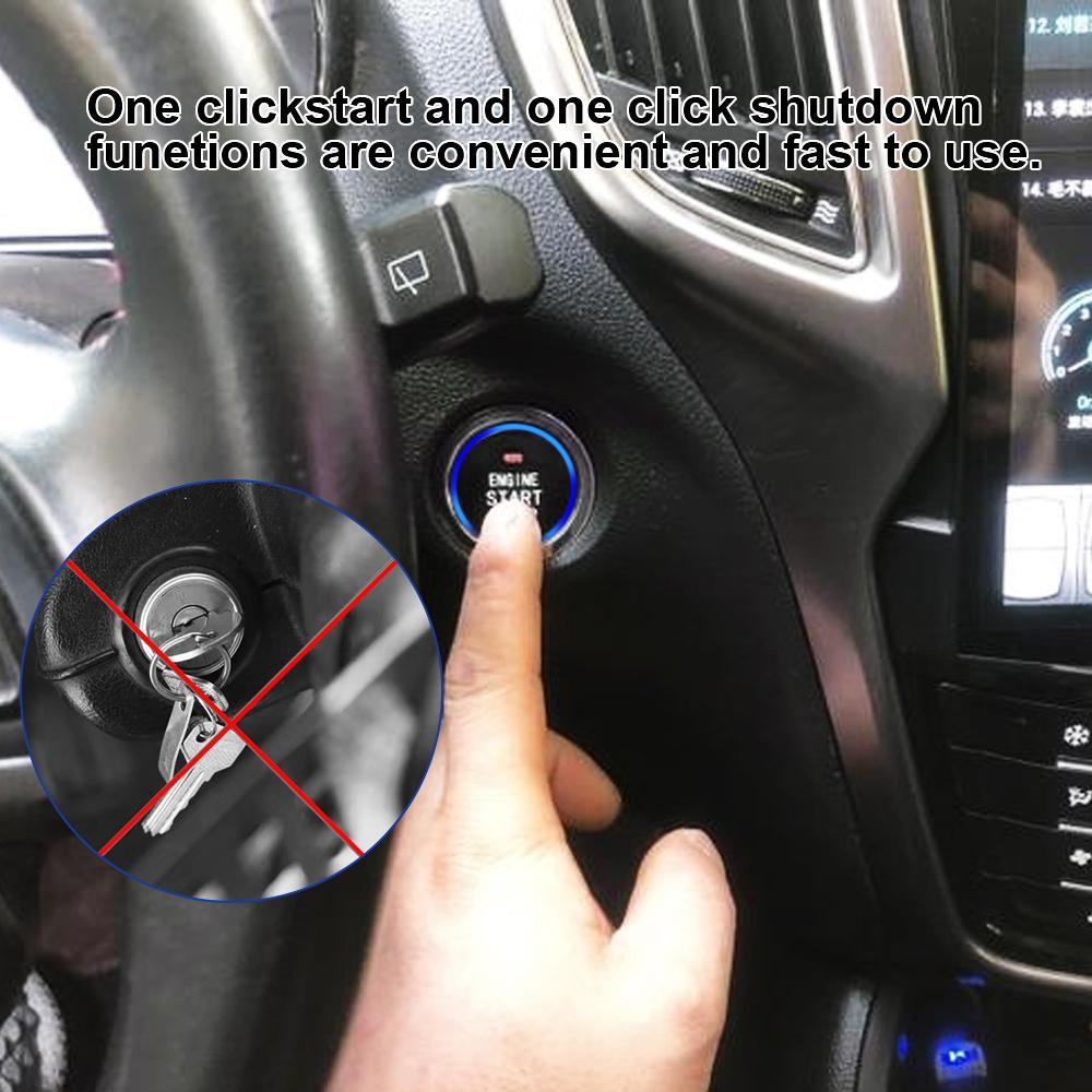 Engine Push Button Car Alarm Entry Ignition Starter Switch One Start Stop Button Keyless Entry Starter Antitheft System 12V