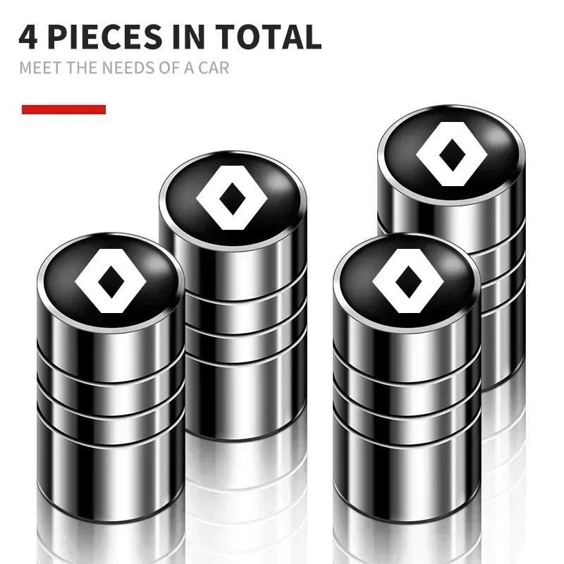 4Pcs Car Tire Valve Stems Cap Metal Tire Wheel Stem Air Valve Cap For renault Koleos Kadjar Scenic Megane Sandero Grand Sill OO8