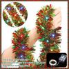 5M Christmas Tinsel Garland Metallic Shiny With LED Lights for Xmas Tree Thick Hanging DIY Garland 2026Happy New Year Home Decor