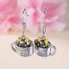 Креативные серьги-подвески с чашкой воды, черные серьги с котом, женские милые свадебные серьги-крючки, ювелирные изделия, подарки