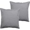 Set of 2 Percale Pillowcases Pure Combed Cotton Long Fibers 80 Threads/cm² Vent Du Sud - Steel - Set of 2 Pillowcases 65 X 6