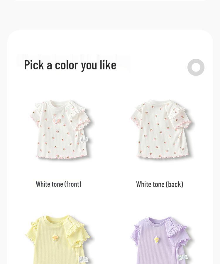 Трендовая футболка с коротким рукавом для малышек и девочек ясельного возраста - Милая, Модная весенне-летняя одежда