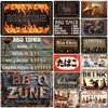 Vintage 3D BBQ ZONE Beer Posters Metal Tin Sign Plaque Decorative Plates for Garage Club Man Cave Bar Home Hotel Cafe Wall Decor