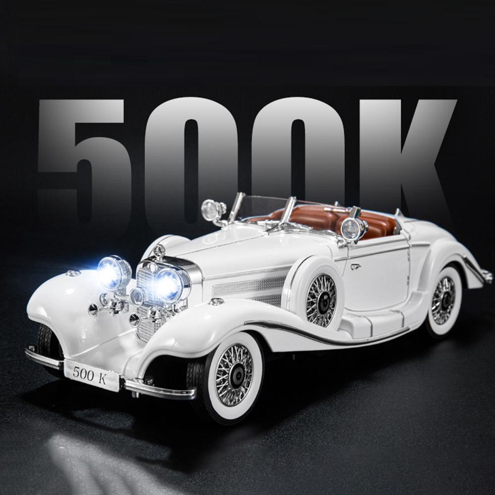 EEAO1 Крупный масштаб 1:18 Benz 500K Классическая Модель Автомобиля Игрушка Амортизация Музыка Свет Двери Открываются Модели Ретро Автомобилей Украшения Подарки